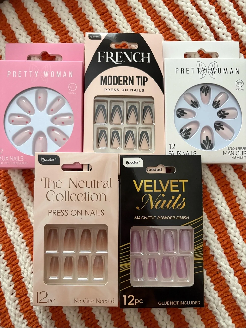 Pink Press-On Nails - Neutral & Pink Designs